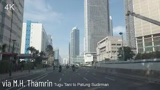 Driving Around Tugu Tani to Patung Sudirman | Jakarta City 4K