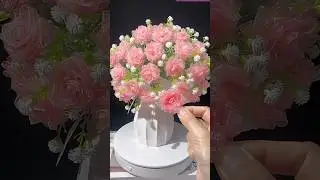 DIY ribbon rose flower gift #diy #flowers #gift #craft #handmadegifts #rose #diycrafts #ribbon #diy