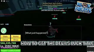 How I got The Devils Luck Title in Blox Fruits! &ldquo;The Devils Luck&rdquo; Title BLOX FRUITS