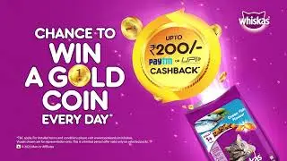 Win assured cashback & a chance to win 1gm gold with Whiskas dry food