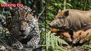 Leopard hunting wild boar and the bravery of mother wild boar