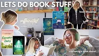 lets do book stuff 📖🧸| getting through my tbr, book shopping, crocheting a book sleeve + more!