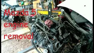 Снятие двигателя Mazda 5