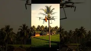 &ldquo;Future Farming in India: Woman Harvests Coconuts Riding a Giant Drone&rdquo;