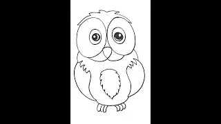 owl easy Drawing for Kids | Owl from Oval shape