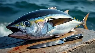 Everyday of My Life ❗🔥 Exploring Sorong Fish Market live broadcast of yellowfin tuna cutting