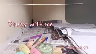 1.5 hours real time | STUDY WITH ME | with music: fine rain and falling leaves | motivation
