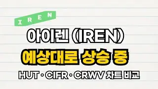 아이렌(IREN) 예상대로 상승 중｜HUT&middot;CIFR&middot;CRWV 차트 비교 분석