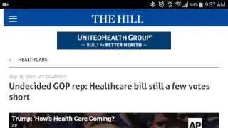 Undecided GOP Rep:  The New Healthcare bill is still a few votes short = The Hill 170503