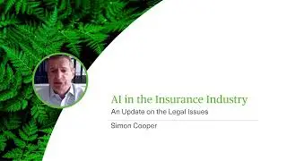 AI in the Insurance Industry - An Update on the Legal Issues - Webinar