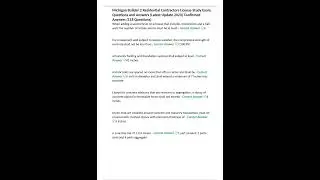 Michigan Builder 2 Residential Contractors License Study Exam Questions and Answers Latest Update 20