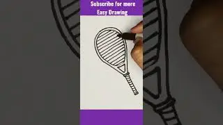 Easy Drawing : Tennis Racket & Ball #shorts #youtubeshorts #easy #drawing #howtodraw