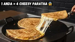 Cheesy Egg Paratha Recipe | Sirf 1 Ande Se 4 Parathe  | Street Style Cheesy Omelette Paratha at Home