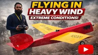 Giant RC FT Scout plane 😎 flies impressively in heavy wind