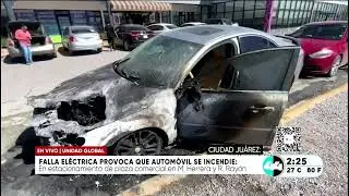Electrical failure causes car to catch fire