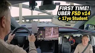Первая поездка 17-летнего подростка на беспилотном Tesla | Водитель Uber использует систему автон...