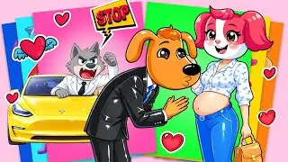 STOP!! Sheriff Labrador and Pregnant Papillon in Love DIY Sticker Book