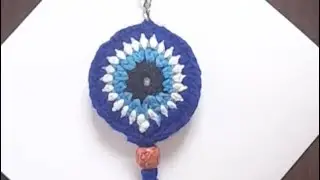 #crochet how to stitch #evileye 🧿 #dreamcatcher 😴 #crochet evil eye's Keychain #tutorial