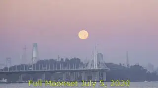 Full Moon Set at Bay Bridge East Span