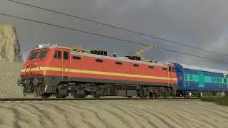 WAP-4 at full throttle in a Desert #2 | Indian Railway | 3D Railroad animations | Train cartoons