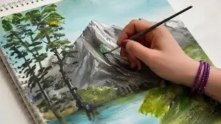 Mountain painting acrylic Mountain | How to Paint Mountains landscape  