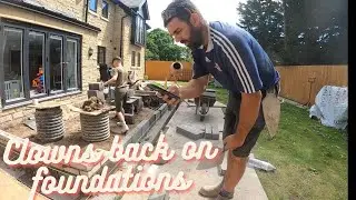 Bricklaying #stone extension bad foundations (p1) #bricklaying#bricklayer#Settingoutextension#