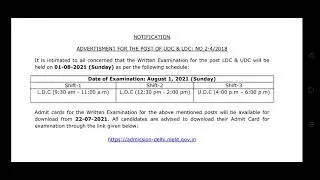 CCRAS LDC UDC EXAM DATE || CCRAS LDC UDC EXAM DATE 2021 ||