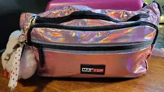 Whats In My Pink Holographic Belt /Fanny Bag