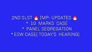 2ND SLST 🔥 PANEL  SEGREGATION 🔥 