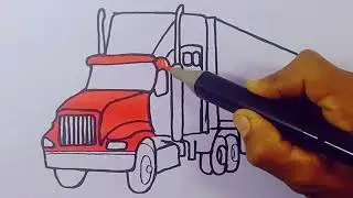 How To Draw The Trailer Truck Piwin Sajut