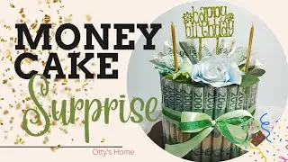 Easy Money Cake Surprise Tutorial | Simple Money Cake | Cara mudah membuat Kue Ultah dari Uang 2000