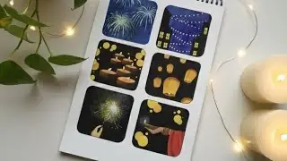 Diwali Drawing Easy // Dilwali Painting Tutorial// How to paint diwali night// Aesthetic Drawing 