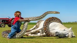 Brave Monkey Farmer Fights Giant Python to Save the White Horse | SaSa Monkey Tales
