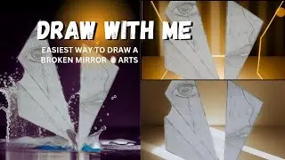 Draw a Sad Girl Face on Broken Mirror | Pencil Sketch for Beginners by T Arts