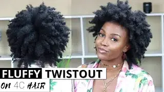 BEST STRETCHED FLUFFY TWISTOUT ON 4C HAIR | NO HEAT !!