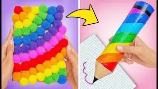 Самодельные радужные школьные принадлежности 🌈 Органайзеры и тетрадки