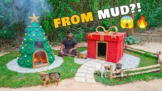 I Built a Christmas Village From Mud&hellip; Puppies Went Crazy! 🐶🎄🔥