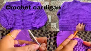 Crochet cardigan full video❤️ #purplecardigan #howtocrochetcardigan #babycardigan #crochetlovers
