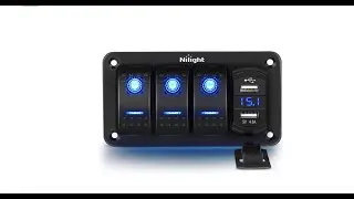Nilight 3 Gang Rocker Switch Panel with 4.8 Amp Dual USB Charger and  Voltmeter