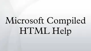 Microsoft Compiled HTML Help