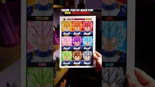 150K Subscribers Special! I Drew Vegeta in 9 Different Colors!