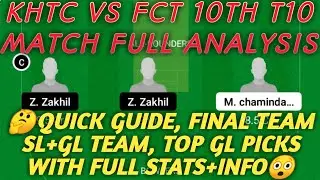 KHTC vs FCT Dream11 Prediction | KHTC vs FCT Dream11 Team | 10th T10 | ECS Kiel 2021 | khtc vs fct