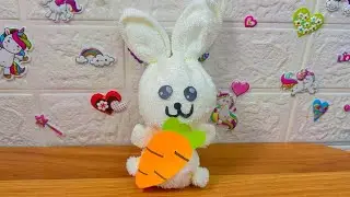 How to make TOWEL BUNNY, a simple washcloth bunny gift (towel animal)