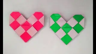 How to make heart with paper | Origami checkered heart | Paper heart making