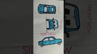 top view side view front view car
