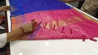 Silk Zone Color Block, Solid Arani Pattu Art Silk Saree  (AURA2 BU)