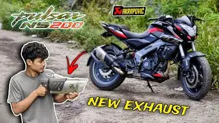 NS 200 BS7 EXHAUST MODIFICATION |⚡AKRAPHOVIC | HOW TO INSTALL EXHAUST IN NS 200 🤔 #ns200 #modified