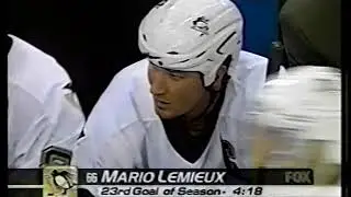 Mario Lemieux scores against New Jersey