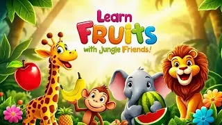 Learn Fruits with Jungle Animals 🍉🐵 | Fun Fruit Names for Kids!