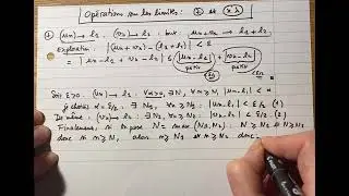 Somme de suites et multiplication par une constante : démonstration des opérations sur les limites